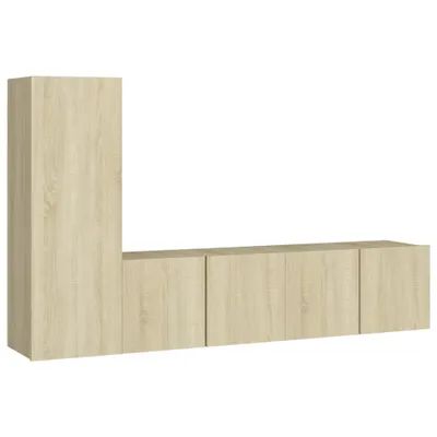 Produktbild von vidaXL 3-tlg. TV-Schrank-Set Sonoma-Eiche Holzwerkstoff