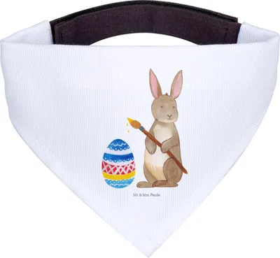 Produktbild von Mr. & Mrs. Panda Dreieckstuch Hase Eier Malen - Weiß - Geschenk, Halstuch Hund, Ostergrüße, Hunde, Ostern, Kaninchen, Hundehalstuch, Bandana, Frohe, Osterhase, Für