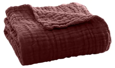 Produktbild von Sommerliche Musselindecke, atmungsaktiv, einfarbig, kuschelige Musselindecke für Bett, Sofa, Reisen und Urlaub