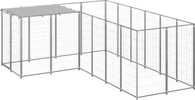 Produktbild von Möbel Hundezwinger Silbern 4,84 m² Stahl DE53947