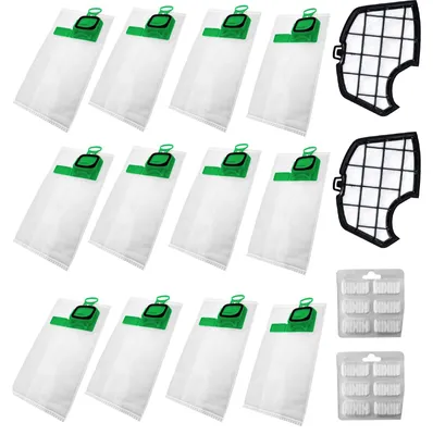 12 Staubsaugerbeutel für Kobold VK140/VK150 + 2 Filter