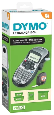 Produktbild von DYMO Beschriftungsgerät LetraTag LT-100H SILVER inkl. 4 AA Batterien
