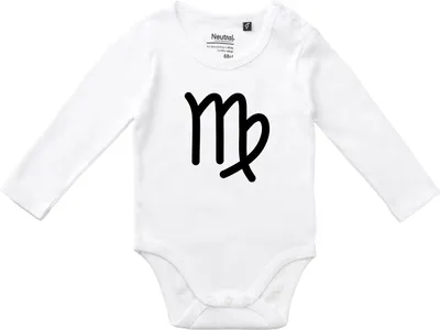 Produktbild von Huuraa Baby Body Jungfrau Sternzeichen Zeichen 68 White  Baumwolle Fairtrade Langarmbody Geschenkidee