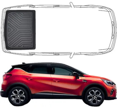 Produktbild von Trimak Kofferraumwanne kompatibel mit Renault Captur 2. Gen ab 2019  untere Kofferraummatte