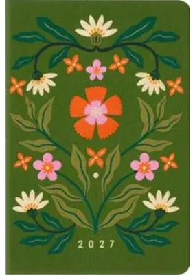 Immagine prodotto di Calendario da tasca A6 2027: motivo floreale, ricamato, colore verde