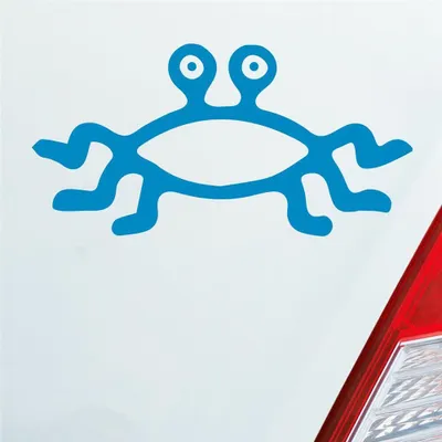 Produktbild von Auto Aufkleber Krabbe Krebs Sternzeichen Crab Tier Meer See 19x10 cm Hellblau Sticker Heckscheibenaufkleber