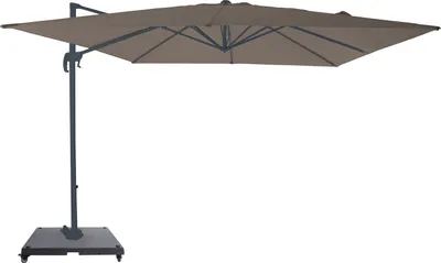 Image de AXI Nima Parasol Déporté Anthracite/taupe, Lot Complet - Rectangulaire 300x300 cm - Structure aluminium - Avec roulettes et housse inclus