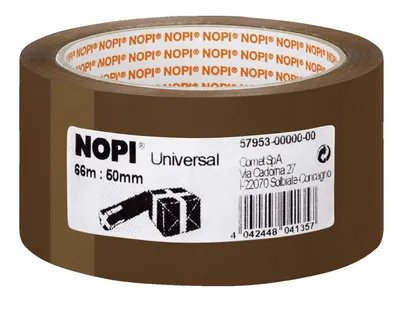 Immagine prodotto di 6x Nopi 57953-00000-00 Nastro da imballaggio universale, 50 mm x 66 m, marrone