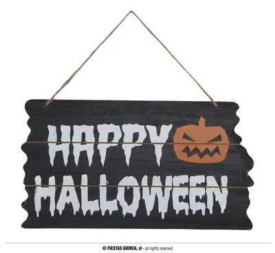 Produktbild von "Happy Halloween" Schild 34x19 cm"