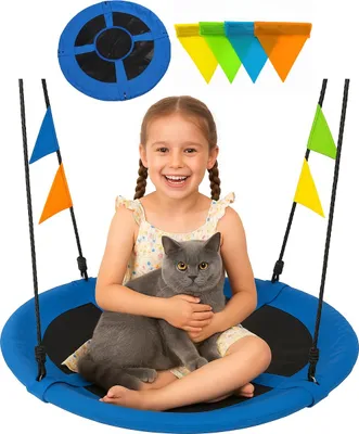 Produktbild von Ekspand | Nestschaukel BG-80 - Blau - Wetterfest - Belastbar bis 150 kg - Ideal für Kinder und Erwachsene