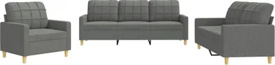 Produktbild von VidaXL 3201243, Grau, Schaum, Metall, Polyester, Textil, 198 cm, 77 cm, 80 cm
