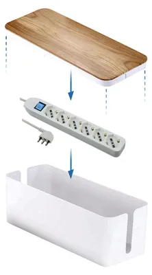 Zdjęcie produktu dla Electraline 300177 – Organizer kabli z listwą zasilającą, 6 gniazd Schuko, wymiary 10/16