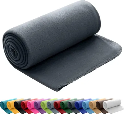 Produktbild von Polar Fleecedecke 130x160 OEKO-TEX ca. 400g Gewicht, mit Antipilling & Kettelrand - Farbe dunkelgrau grau