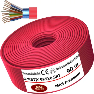 Zdjęcie produktu dla 90m J-Y(ST)Y 6X2X0.8RT kabel przeciwpożarowy kabel telekomunikacyjny kabel telekomunikacyjny