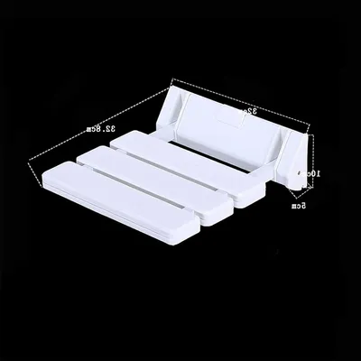 Obrázok produktu pre Sklopná stolička do sprchy – Sedadlo – Bezpečná sprcha – Vysoká nosnosť – 10x32x32,8 cm – Biela