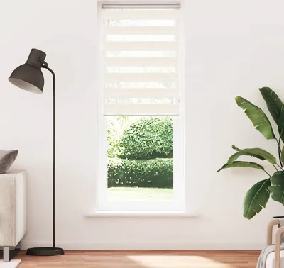 Productafbeelding van Maison Exclusive - Dubbele rolgordijn, marmerbeige, 70x230 cm, stofbreedte 65,9 cm, polyester