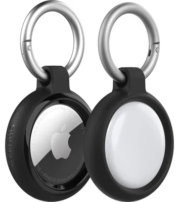 Produktbild von OtterBox Sleek Series Hülle für AirTag, stoßfeste, sturzsichere, robuste, dünne Schutzhülle für Apple AirTags, inklusive Karabiner, Schwarz