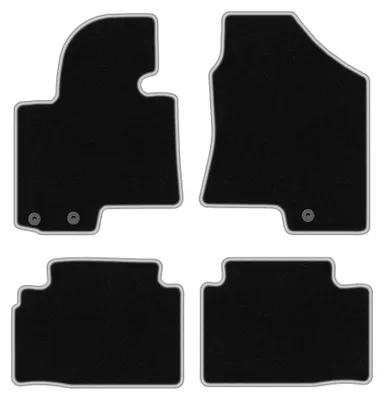 Zdjęcie produktu dla Dywaniki samochodowe welurowe CARLUX-SILVER do: Kia Sportage III (2010-2015, SUV) czarne ze srebrnym obszyciem, z mocowaniami