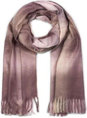 Produktbild von styleBREAKER Uni Schal mit Karo Muster und Fransen, Winter, Stola, Tuch 01017098