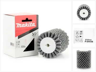 Zdjęcie produktu dla Makita P-04438 Szczotka nylonowa do szlifowania K80 100 mm - kompatybilna z Makita 9741