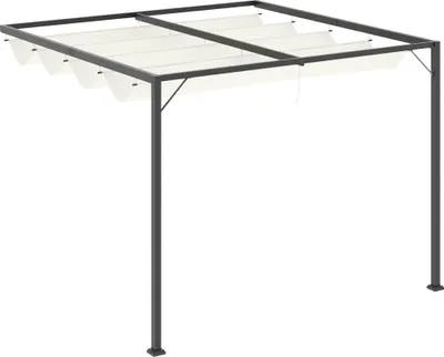Zdjęcie produktu dla Outsunny pergola 3 x 3 m z dachem z tkaniny odporna na warunki atmosferyczne przedłużenie ściany poliester kremowy