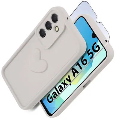 Zdjęcie produktu dla Etui do Samsung A16 5G silikonowe MATOWE serce + Szkło ochronne na ekran 9H