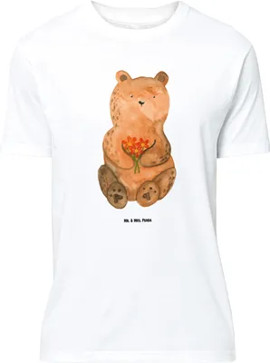 Produktbild von Mr. & Mrs. Panda Größe M T-Shirt Bär Dankbar - Weiß - Geschenk, Blumen, Teddy, Danke, Dankeschön, Shirt, mit Spruch, Tshirt, Herren