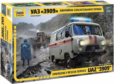 Obrázek produktu pro Model Kit auto 43002 – Emergency Service UAZ "3909" (1:43)