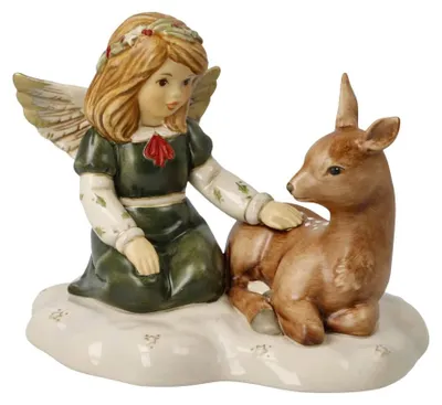 Weihnachtsengel aus Porzellan, 13,5 cm, mehrfarbig