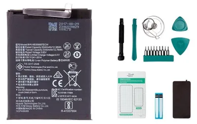 Produktbild von Ersatz Akku HB356687ECW für Huawei P30 lite 3340 mAh mit Werkzeugset zur Reparatur