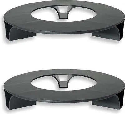 Image de Soucoupes pour pots de jardin - Lot de 2 - Couleur : noir - Rondes - 27 cm de diamètre - Soucoupes pour pots de fleurs - En matériau recyclé - Fabriquées en Allemagne