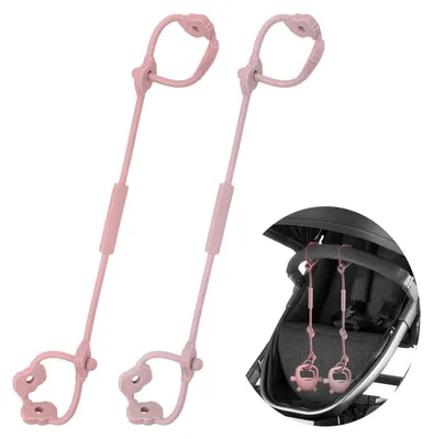 Immagine prodotto di Catena per ciuccio in silicone, set di 2 pezzi, con forma a conchiglia e nei colori rosa chiaro e rosa scuro, priva di BPA