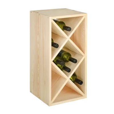 Produktbild von Weinregal Modul RAUTEN 30cm schmal, Kiefernholz natur