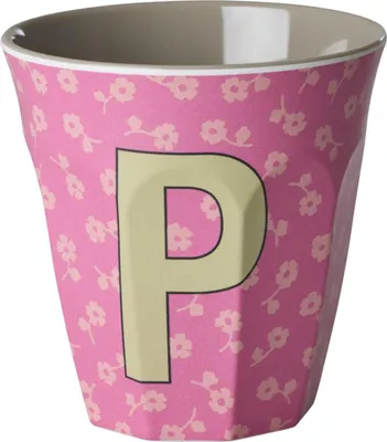 Produktbild von Rice Melamin Becher Medium Buchstaben Blumen P