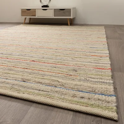 Produktbild von Steffensmeier Handweb Teppich Biri | Wolle (Schurwolle), Bunt, handgewebt, Größe: 70x200 cm Wohnzimmer und Schlafzimmer