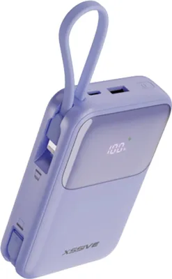 Produktbild von 22,5W Power Delivery Schnelllade-Powerbank mit LED-Display Lila