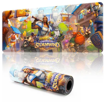 Produktbild von Weibliche Ritterkriegerin & Zwerge in der Fantasy-Burg Mousepad 90 x 42 cm