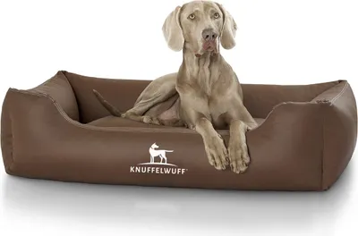 Produktbild von Knuffelwuff Kunstleder Hundebett Sidney XXL 120 x 85cm Braun