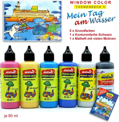 Produktbild von Window Color Schiff Set 6 Fenstermalfarben Fensterfarben Malfarben Fensterbild