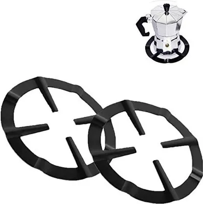 Produktbild von 2Pcs Gusseisen WOK Ring Support Aufsatzring Gasherd Aufsatz Gasherdaufsatz Reducer Stove Trivets Gasherdkreuz Reduzier für Gaskochfelder (Schwarz)