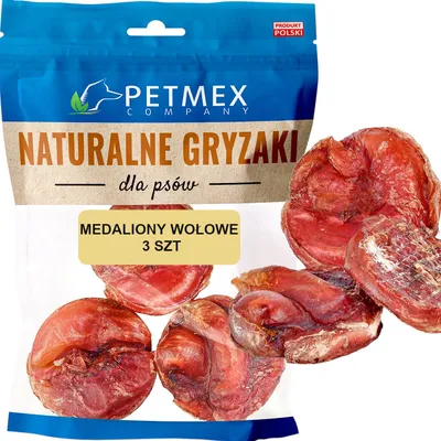 Obrázek produktu pro Přírodní pamlsek pro psy na žvýkání Petmex Hovězí penis medailonky 3 kusy