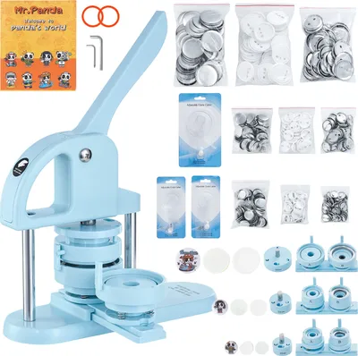 Immagine prodotto di Set di montaggio per bottoni SucceBuy, aghi riutilizzabili (1/1,25/2,28 pollici), 300 pezzi, adatti per regali fai da te per bambini, blu