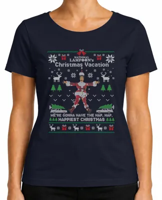 Immagine prodotto di Maglietta National Lampoons Christmas Vacation Clark Griswold Weihnachten Donna, Navy, XXL