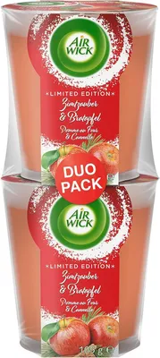 Produktbild von Air Wick Wohlfühl-Duftkerze Zimtzauber & Bratapfel DUO Winter 2 Stück (2 x 105g)