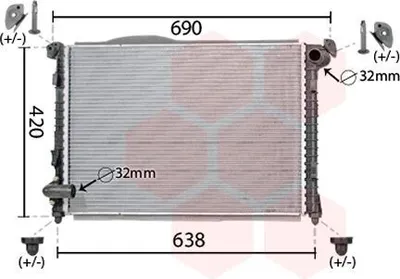 Produktbild von Van Wezel Wasserkühler für Mini R50 R533 One Cooper Baujahr 06/2001-09/2006