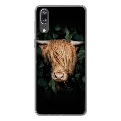Produktbild von MuchoWow® Handyhülle Schutzhülle Hülle für Huawei P20 Schottische Highlander - Tier - Flora Silikon Softcase Handy Hülle - Hardcover