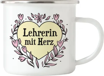 Produktbild von Lehrerin mit Herz Emaille Tasse Geschenkidee Zum Danke Sagen Beste Lehrerin