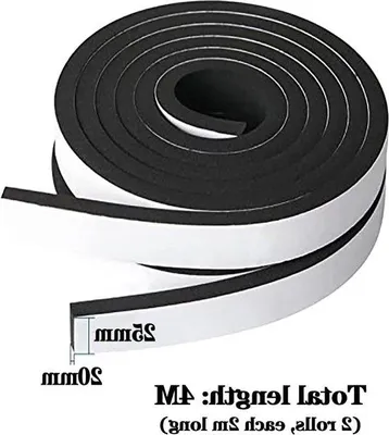 Produktbild von Selbstklebende Wetterdichtungsschaumband 25 mm (B) x 20 mm (T) schwarz - Türrahmenstopper - schalldichte Abdichtung - 2 Rollen 4 m