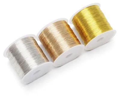 Basteldraht 0,3 mm, 3 Spulen à 100 m, Gold-Silber-Kupfer