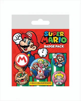 Produktbild von Super Mario Ansteck-Buttons 5er-Pack